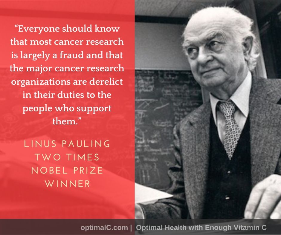 Linus Pauling quotes: Most cancer research is largely a fraud.